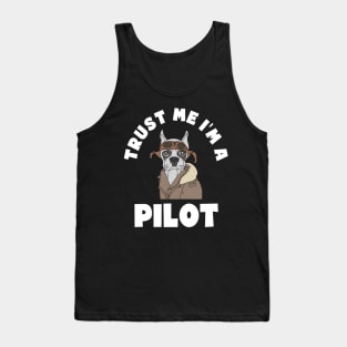 Trust Me I'm a Pilot. Cartoon Dog Tank Top
